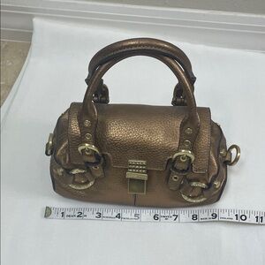 Copper mini leather Designer Handbag Adrienne Vittadini